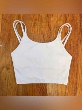 NVGTN Double Strap Cropped White Tank Top